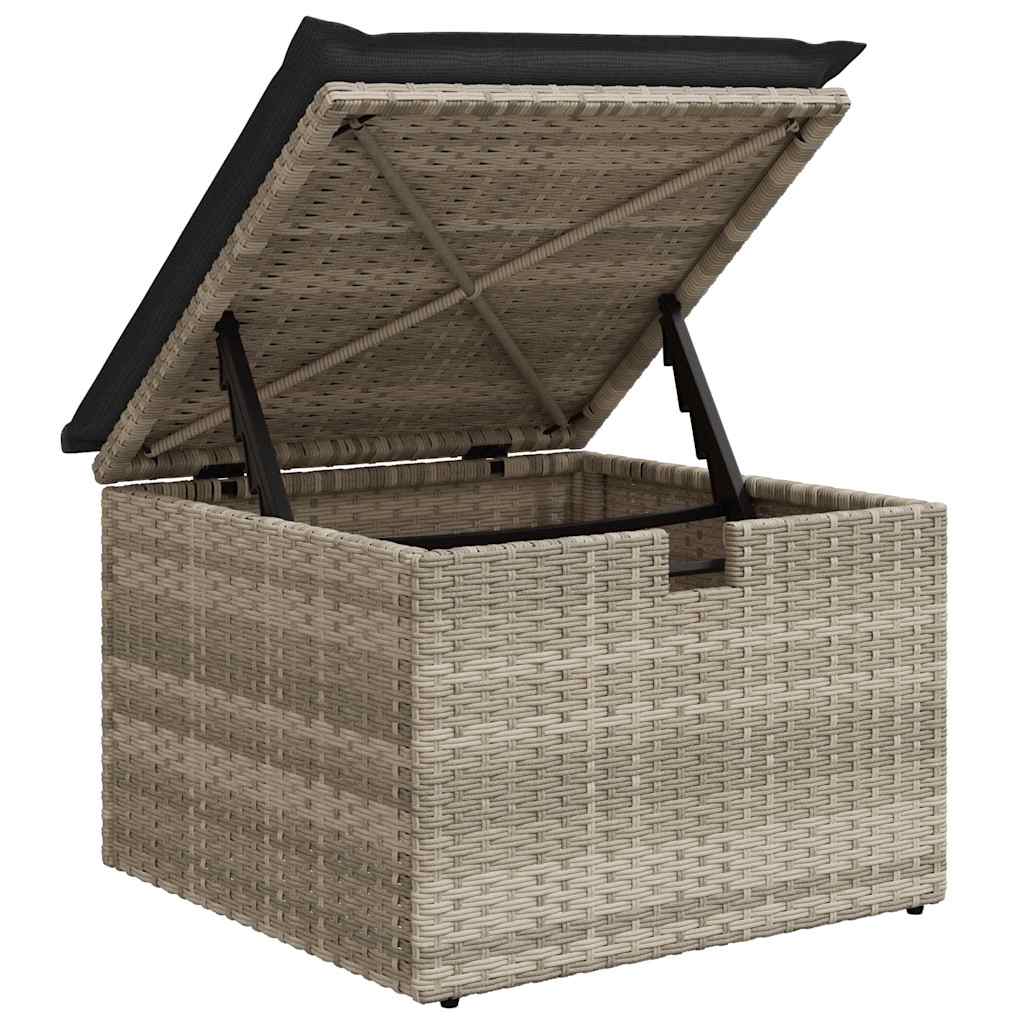 Gartensofa-set mit Kissen 8 pcs Hellgrau Poly-Rattan