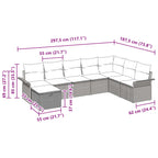 Gartensofa-set mit Kissen 8 pcs Schwarz und Türkis Poly-Rattan