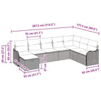 Sofa Set mit Kissen mit Speicher Schwarz Poly-Rattan