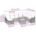 Sofa Set mit Kissen mit Speicher Schwarz Poly-Rattan