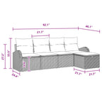 Sofa Set mit Kissen 5 pcs Braun und Rot Poly-Rattan