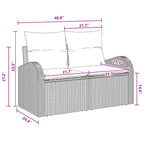 Sofa Set mit Kissen 5 pcs Braun und Rot Poly-Rattan