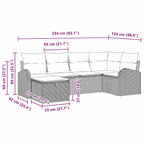 Sofa Set mit Kissen mit Speicher 6 pcs Hellgrau Poly-Rattan