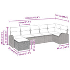 Sofa Set mit Kissen mit Speicher 7 pcs Grau Poly-Rattan