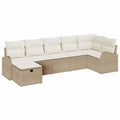 Sofa Set mit Kissen mit Speicher Beige und Creme Poly-Rattan