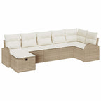 Sofa Set mit Kissen mit Speicher Beige und Creme Poly-Rattan