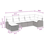 Sofa Set mit Kissen mit Speicher Braun und Rot Poly-Rattan