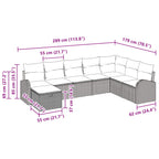 Sofa Set mit Kissen mit Speicher Braun und Rot Poly-Rattan
