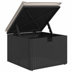 Sofa Set mit Kissen 4 pcs Schwarz und Creme Poly-Rattan