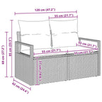 Sofa Set mit Kissen mit Speicher Hellgrau Poly-Rattan