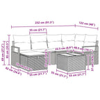 Sofa Set mit Kissen mit Speicher 7 pcs Hellgrau Poly-Rattan
