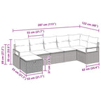 Sofa Set mit Kissen 7 pcs Beige und Creme Poly-Rattan