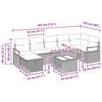 Sofa Set mit Kissen mit Speicher 8 pcs Hellgrau Poly-Rattan