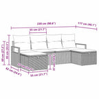Sofa Set mit Kissen mit Speicher 6 pcs Hellgrau Poly-Rattan