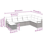 Sofa Set mit Kissen mit Speicher 8 pcs Schwarz Poly-Rattan