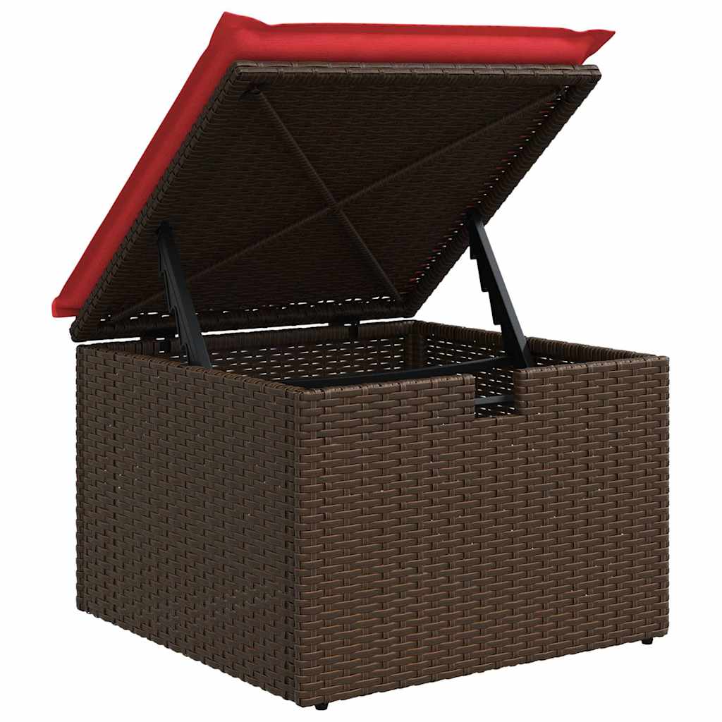 Sofa Set mit Kissen mit Speicher 9 pcs Braun Poly-Rattan