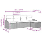 Sofa Set mit Kissen mit Speicher Beige Poly-Rattan