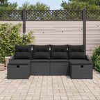 Gartensofa-set mit Kissen mit Speicher 6 pcs Poly-Rattan
