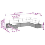Gartensofa-set mit Kissen 8 pcs Schwarz Poly-Rattan