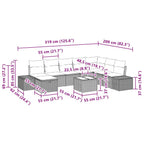 Gartensofa-set mit Kissen 9 pcs Schwarz Poly-Rattan