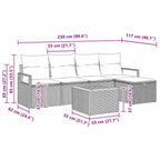 Gartensofa-set mit Kissen 6 pcs Schwarz Poly-Rattan