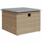 Gartensofa-set mit Kissen mit Speicher 8 pcs Beige Poly-Rattan