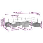 Gartensofa-set mit Kissen 9 pcs Schwarz Poly-Rattan