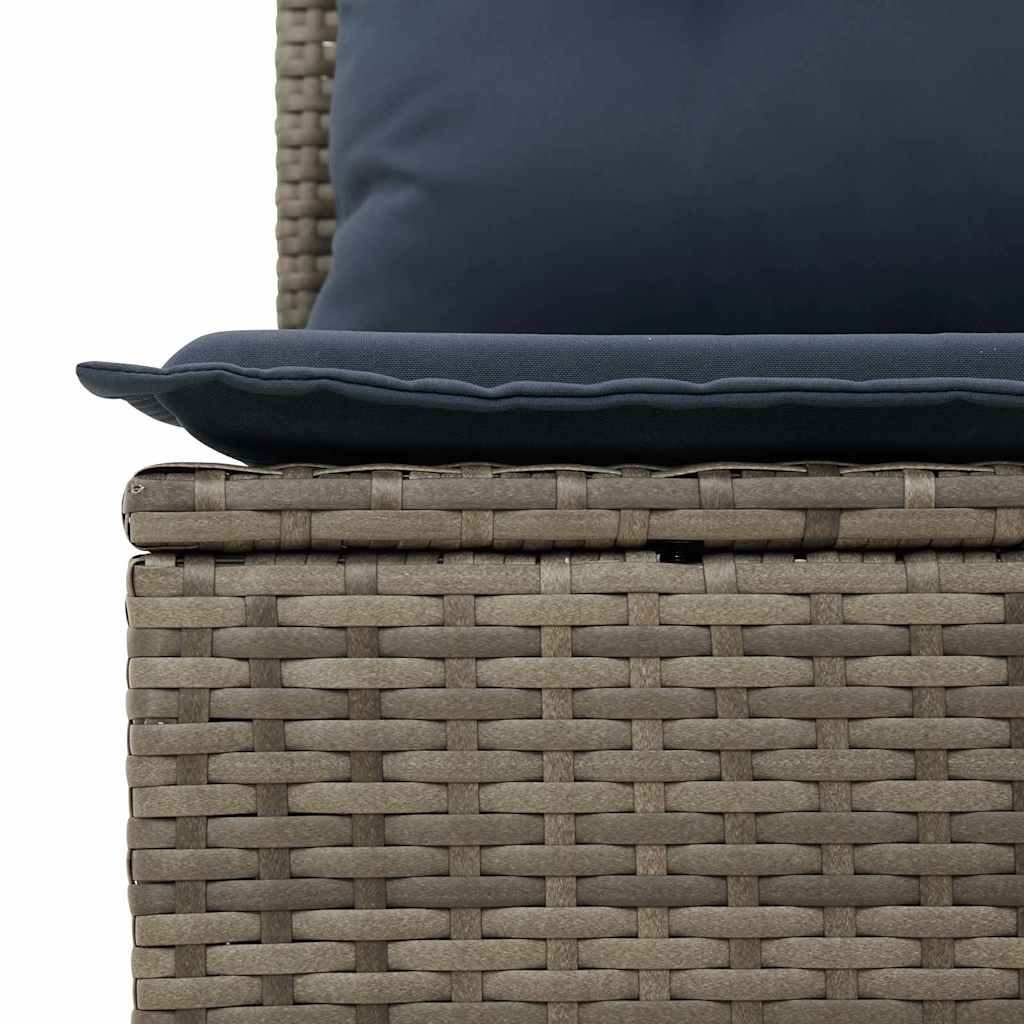 Gartensofa-set mit Kissen mit Speicher 7 pcs Poly-Rattan