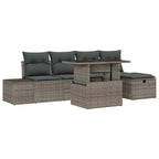 Garten-Sofa-Set mit Kissen mit Speicher 6 pcs Poly Rattan