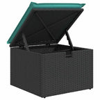 Gartensofa-set mit Kissen 7 pcs Schwarz Poly-Rattan