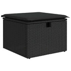 Gartensofa-set mit Kissen 7 pcs Schwarz Poly-Rattan