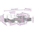 Gartensofa-set mit Kissen mit Speicher 8 pcs Grau Poly-Rattan