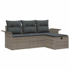Gartensofa-set mit Kissen mit Speicher 4 pcs Poly Rattan