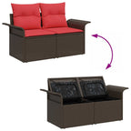 Gartensofa-set mit Kissen mit Speicher 4 pcs Poly Rattan