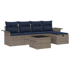 Gartensofa-set mit Kissen mit Speicher 6 pcs Poly Rattan