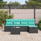 Gartensofa-set mit Kissen mit Speicher 6 pcs Poly Rattan