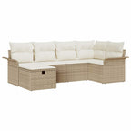 Gartensofa-set mit Kissen mit Speicher 6 pcs Poly Rattan