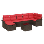 Gartensofa-set mit Kissen mit Speicher 8 pcs Poly Rattan