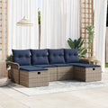 Gartensofa-set mit Kissen mit Speicher 6 pcs Poly Rattan