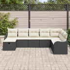Garten-Sofa-Set mit Kissen 8 pcs Schwarz Poly Rattan