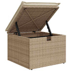Garten-Sofa-Set mit Kissen mit Speicher 5 pcs Beige Poly Rattan