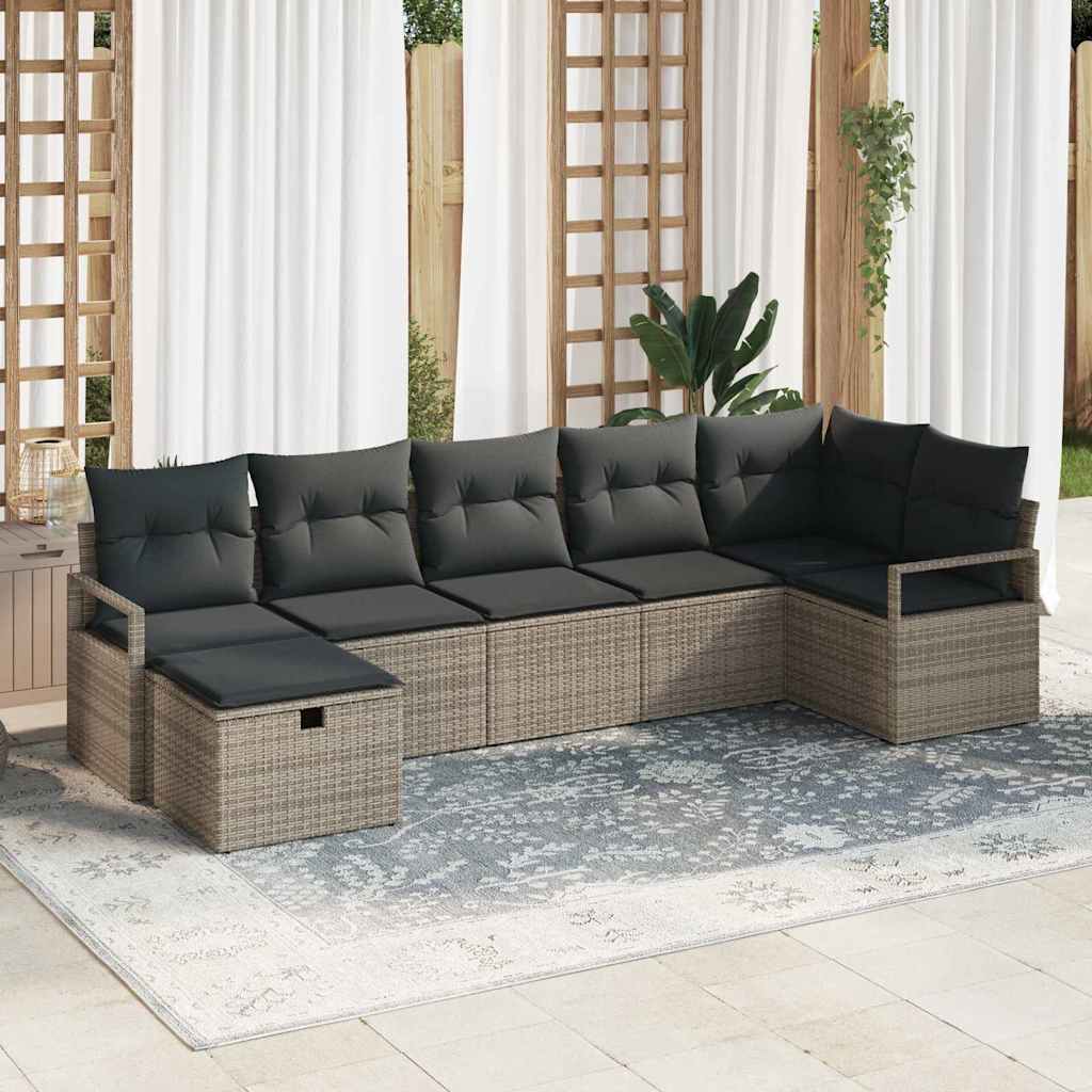 Sofa Set mit Kissen 5 pcs Poly-Rattan