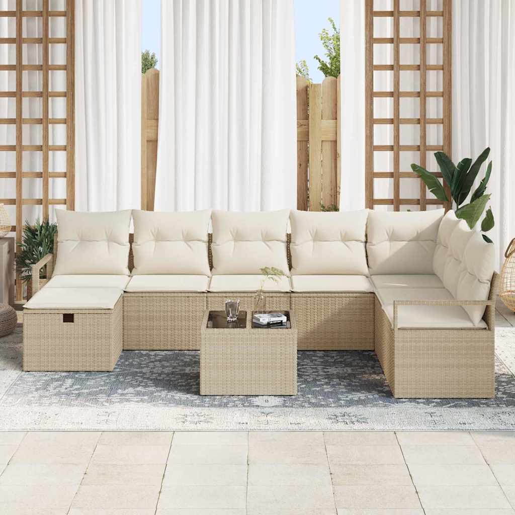 Sofa Set mit Kissen 5 pcs Poly-Rattan