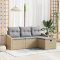 Sofa Set mit Kissen 4 pcs Poly-Rattan