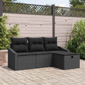 Sofa Set mit Kissen 4 pcs Poly-Rattan