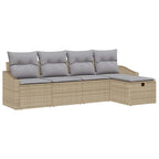 Sofa Set mit Kissen 6 pcs Poly-Rattan