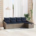 Sofa Set mit Kissen 5 pcs Poly-Rattan