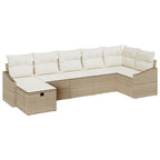 Sofa Set mit Kissen 7 pcs Poly-Rattan