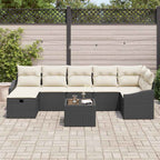 Sofa Set mit Kissen 7 pcs Poly-Rattan