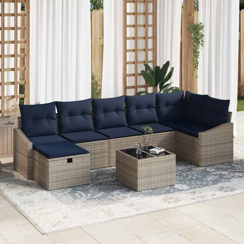 Sofa Set mit Kissen 5 pcs Poly-Rattan